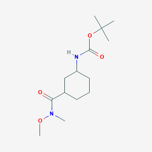 molecular formula C14H26N2O4 B8293336 tert-Butyl trans-3-(N-methoxy-N-methylcarbamoyl)-cyclohexylcarbamate 