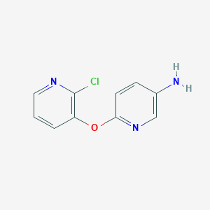 molecular formula C10H8ClN3O B8293343 6-(2-Chloropyridine-3-yloxy)-pyridine-3-amine CAS No. 1051967-71-5