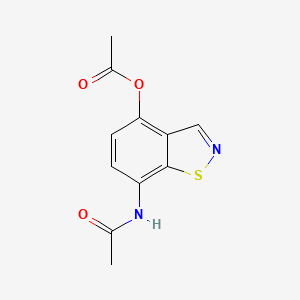 molecular formula C11H10N2O3S B8293361 7-Acetamino-4-acetoxy-1,2-benzisothiazole 