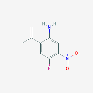 molecular formula C9H9FN2O2 B8293400 4-Fluoro-5-nitro-2-(prop-1-en-2-yl)benzenamine 
