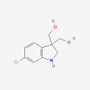 molecular formula C10H12ClNO2 B8293410 (6-Chloro-3-hydroxymethyl-2,3-dihydro-1H-indol-3-yl)-methanol 