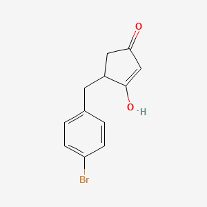 molecular formula C12H11BrO2 B8293430 5-(4-Bromobenzyl)-3-hydroxycyclopent-2-enone 