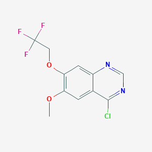 molecular formula C11H8ClF3N2O2 B8293457 4-Chloro-6-methoxy-7-(2,2,2-trifluoroethoxy)quinazoline 