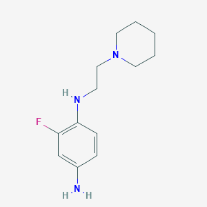 molecular formula C13H20FN3 B8293479 2-fluoro-N1-(2-(piperidin-1-yl)ethyl)benzene-1,4-diamine 