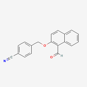 molecular formula C19H13NO2 B8293496 4-{[(1-Formyl-2-naphthyl)oxy]methyl}benzonitrile 