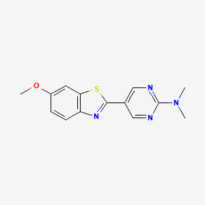 molecular formula C14H14N4OS B8293500 5-(6-methoxy-1,3-benzothiazol-2-yl)-N,N-dimethylpyrimidin-2-amine 