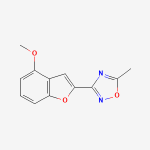 molecular formula C12H10N2O3 B8293507 3-(4-Methoxybenzo(b)furan-2-yl)-5-methyl-1,2,4-oxadiazole 