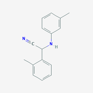 molecular formula C16H16N2 B8293516 2-o-Tolyl-2-(m-tolylamino)acetonitrile 