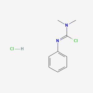 molecular formula C9H12Cl2N2 B8293567 N,N-dimethyl-N'-phenyl-chloroformamidine hydrochloride 
