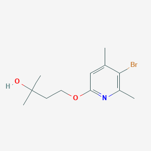 molecular formula C12H18BrNO2 B8293707 4-(5-Bromo-4,6-dimethylpyridin-2-yloxy)-2-methylbutan-2-ol 