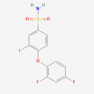 molecular formula C12H8F2INO3S B8293723 4-(2,4-Difluorophenoxy)-3-iodobenzenesulfonamide 