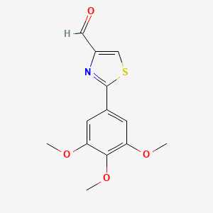 molecular formula C13H13NO4S B8293781 2-(3,4,5-Trimethoxyphenyl)thiazole-4-carboaldehyde 