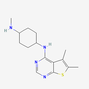 molecular formula C15H22N4S B8293788 trans-N1-(5,6-dimethylthieno[2,3-d]pyrimidin-4-yl)-N4-methylcyclohexane-1,4-diamine 