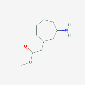 molecular formula C10H19NO2 B8293805 Methyl 2-(3-aminocycloheptyl)acetate 