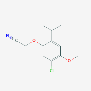 molecular formula C12H14ClNO2 B8293817 (5-Chloro-2-isopropyl-4-methoxy-phenoxy)-acetonitrile 