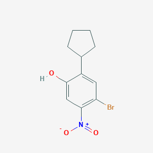 molecular formula C11H12BrNO3 B8293839 4-Bromo-5-nitro-2-cyclopentylphenol 
