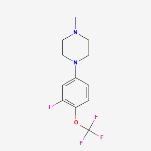 molecular formula C12H14F3IN2O B8293861 1-[3-Iodo-4-(trifluoromethoxy)phenyl]-4-methylpiperazine 