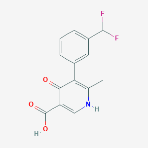 molecular formula C14H11F2NO3 B8293871 5-(3-Difluoromethyl-phenyl)-6-methyl-4-oxo-1,4-dihydro-pyridine-3-carboxylic acid 