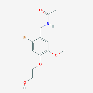 molecular formula C12H16BrNO4 B8293912 2-bromo-4-(2-hydroxyethoxy)-5-methoxy-N-acetyl benzylamine 