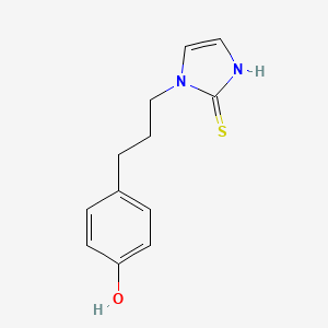 molecular formula C12H14N2OS B8293950 1-[3-(4-Hydroxyphenyl)-propyl]-2-mercaptoimidazole CAS No. 95333-65-6