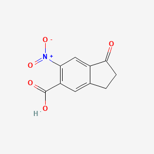 molecular formula C10H7NO5 B8293957 6-Nitro-1-oxo-indan-5-carboxylic acid 