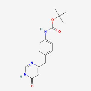 molecular formula C16H19N3O3 B8293976 [4-(6-Hydroxy-pyrimidin-4-ylmethyl)-phenyl]-carbamic acid tert-butyl ester 