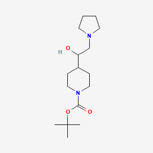 molecular formula C16H30N2O3 B8294003 Tert-butyl 4-(1-hydroxy-2-pyrrolidin-1-ylethyl)piperidinecarboxylate 