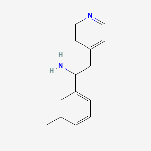molecular formula C14H16N2 B8294186 2-Pyridin-4-yl-1-m-tolyl-ethylamine 