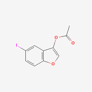 molecular formula C10H7IO3 B8294201 Acetic acid 5-Iodobenzofuran-3-yl ester 