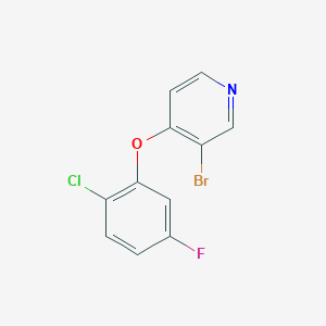 molecular formula C11H6BrClFNO B8294248 3-Bromo-4-(2-chloro-5-fluorophenoxy)pyridine 