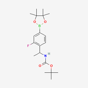 Tert-butyl 1-[2-fluoro-4-(4,4,5,5-tetramethyl-1,3,2-dioxaborolan-2-yl)phenyl]ethylcarbamate