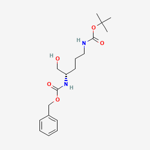 molecular formula C18H28N2O5 B8294335 benzyl [(1S)-4-[(tert-butoxycarbonyl)amino]-1-(hydroxymethyl)butyl]carbamate 