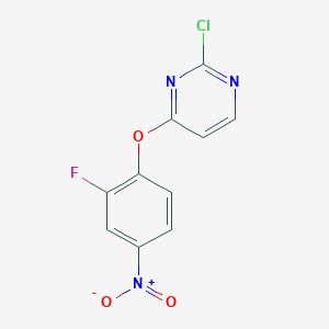 molecular formula C10H5ClFN3O3 B8294369 2-Chloro-4-(2-fluoro-4-nitrophenoxy)pyrimidine 