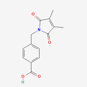 molecular formula C14H13NO4 B8294381 4-[(3,4-Dimethyl-2,5-dioxopyrrol-1-yl)methyl]benzoic acid 