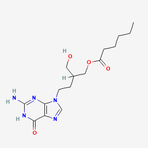 Hexanoic acid, 4-(2-amino-1,6-dihydro-6-oxo-9H-purin-9-yl)-2-(hydroxymethyl)butyl ester