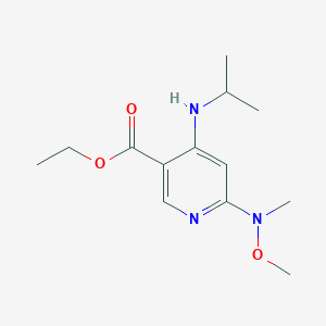 molecular formula C13H21N3O3 B8294478 Ethyl 4-(isopropylamino)-6-(methoxy(methyl)amino)nicotinate CAS No. 1011464-53-1