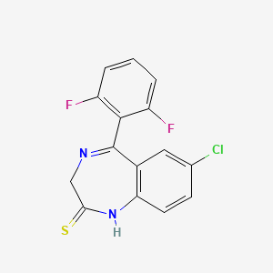 molecular formula C15H9ClF2N2S B8294481 1,3-dihydro-7-chloro-5-(2,6-difluorophenyl)-2H-1,4-benzodiazepine-2-thione 
