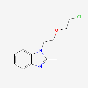 molecular formula C12H15ClN2O B8294492 1-[2-(2-chloroethoxy)ethyl]-2-methyl-1H-benzimidazole 