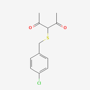 molecular formula C12H13ClO2S B8294498 3-(4-Chloro-benzylsulfanyl)-pentane-2,4-dione 
