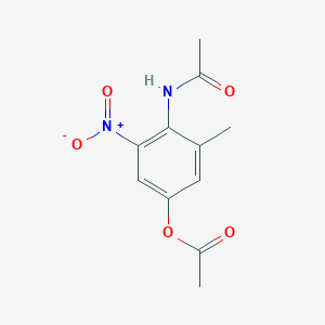 molecular formula C11H12N2O5 B8294516 4-Acetylamino-3-methyl-5-nitro-phenyl acetate 