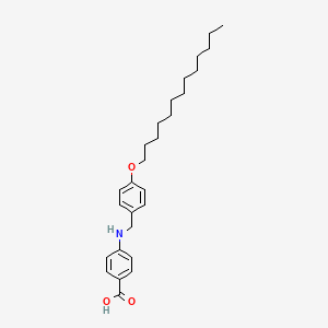 molecular formula C27H39NO3 B8294525 4-({[4-(Tridecyloxy)phenyl]methyl}amino)benzoic acid CAS No. 61439-66-5