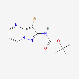 molecular formula C11H13BrN4O2 B8294539 Tert-butyl 3-bromopyrazolo[1,5-a]pyrimidin-2-ylcarbamate 