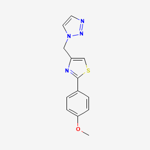 molecular formula C13H12N4OS B8294545 1-[2-(4-methoxy-phenyl)-thiazol-4-ylmethyl]-1H-[1,2,3]triazole 