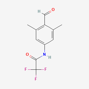 molecular formula C11H10F3NO2 B8294551 2,2,2-trifluoro-N-(4-formyl-3,5-dimethylphenyl)acetamide 