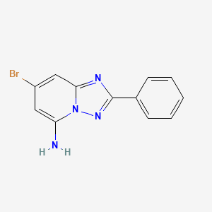 molecular formula C12H9BrN4 B8294590 7-Bromo-2-phenyl-[1,2,4]triazolo[1,5-a]pyridin-5-ylamine 