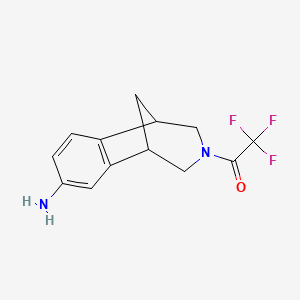 molecular formula C13H13F3N2O B8294603 3-(trifluoroacetyl)-2,3,4,5-tetrahydro-1H-1,5-methano3-benzazepin-7-amine 