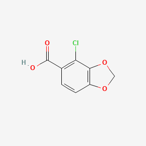 molecular formula C8H5ClO4 B8294611 4-Chlorobenzo[d][1,3]dioxole-5-carboxylic acid 