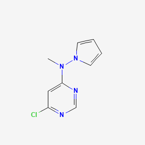 molecular formula C9H9ClN4 B8294619 6-Chloro-N-methyl-N-(1H-pyrrol-1-yl)-4-pyrimidinamine 