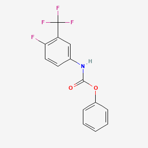 molecular formula C14H9F4NO2 B8294631 phenyl N-[4-fluoro-3-(trifluoromethyl)phenyl]carbamate 