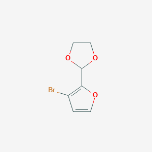 molecular formula C7H7BrO3 B8294689 2-(3-Bromo-2-furyl)-1,3-dioxolane 